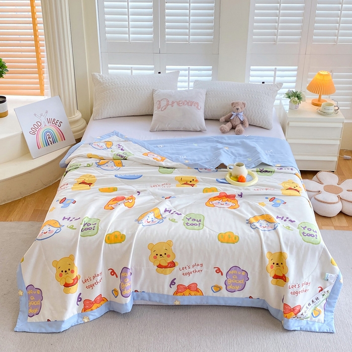 91家纺网 家纺一手货源 找家纺 （自己工厂 有网销大热款 网销帮推可合作优惠）2025新款全棉夏被空调被夏凉被纯棉夏季儿童棉花薄被子 可爱甜心