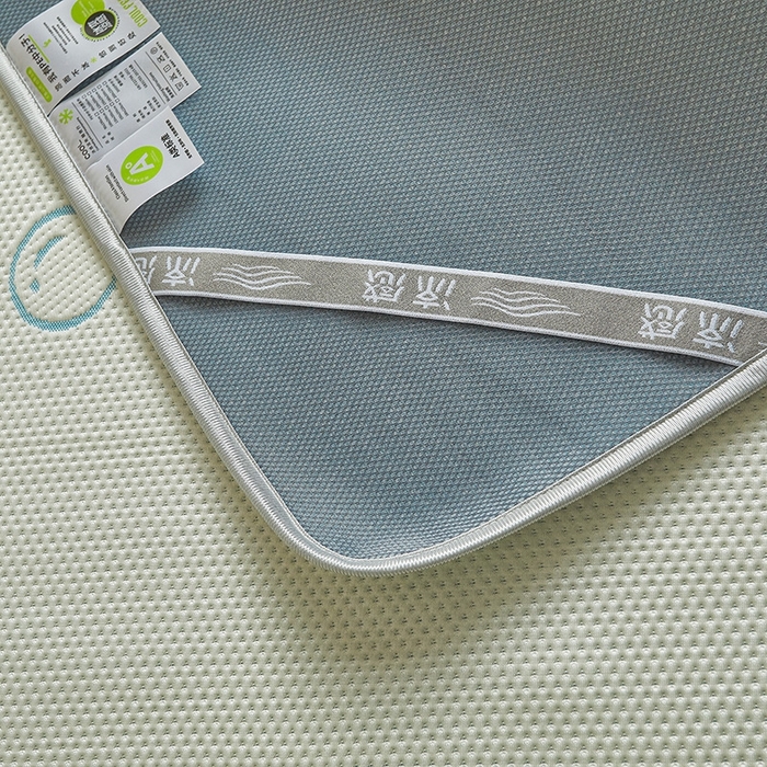 91家纺网 家纺一手货源 找家纺 柔品2025新款PE中分子凉感提花凉席系列 蓝鲸 奶绿-床席款