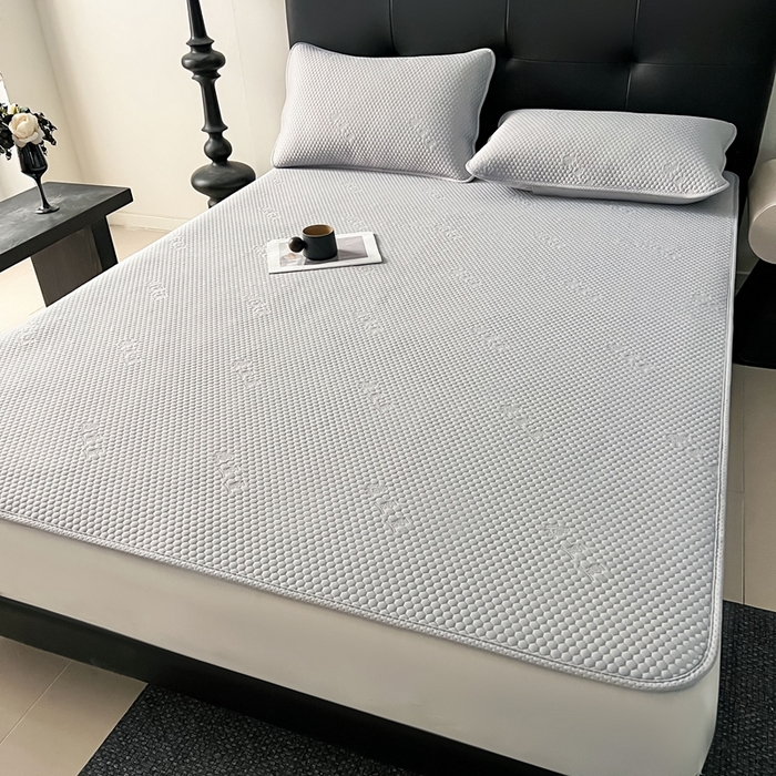 91家纺网 家纺一手货源 找家纺 好艺佳毛毯 2025新款3D凉豆豆凉席凉感软席空调席三件套单件学生宿舍 凉豆豆-高级灰