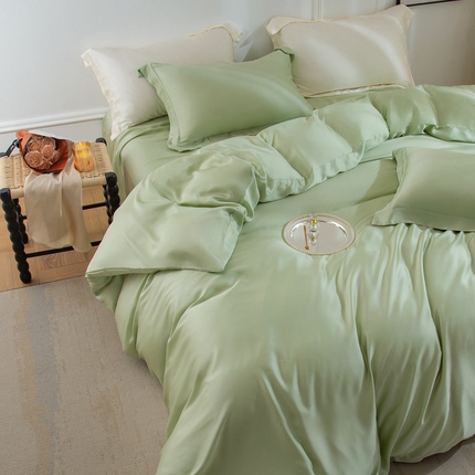 121  2025新款60s支进口兰精天丝四件套-秋风QIUFENG系列（场景三） 多瑙绿