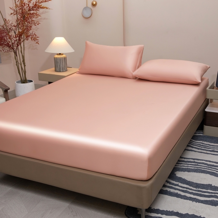 91家纺网 家纺一手货源 找家纺 梵克保罗 2025新款100支50双股全棉单品床笠 50双股-桃子粉