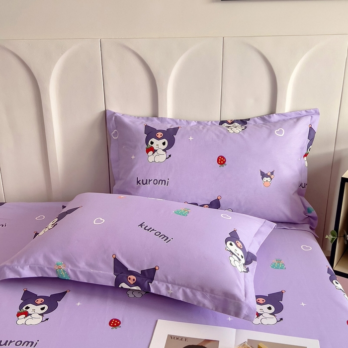 91家纺网 家纺一手货源 找家纺 2025新款全棉花边款床单 库洛米