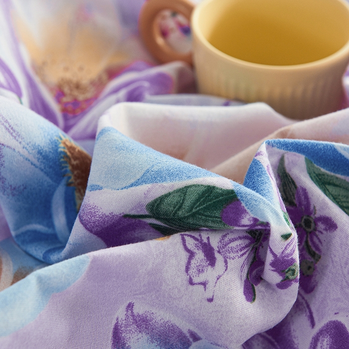 91家纺网 家纺一手货源 找家纺 爱诗诺2025加厚生态棉磨毛四件套高克重植物羊绒四件套大量现货仲夏花梦