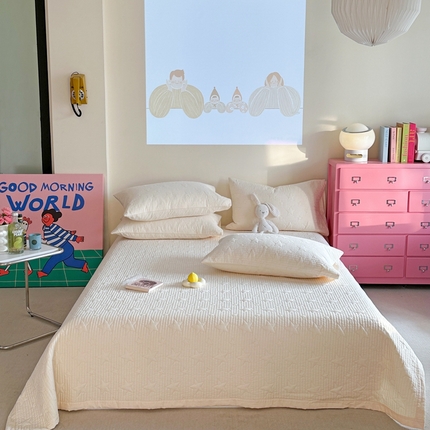 漫调家纺 2025新款繁星水洗床盖夏被 繁星杏