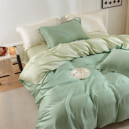 121  2025新款60s支进口兰精天丝四件套-秋风QIUFENG系列（场景三） 春芽绿