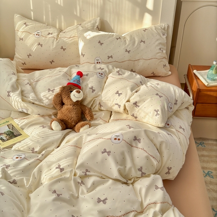 91家纺网 家纺一手货源 找家纺 （总）冕悠家纺 2025新款热款A类高克重针织双层纱四件套系列 （提供买家秀）