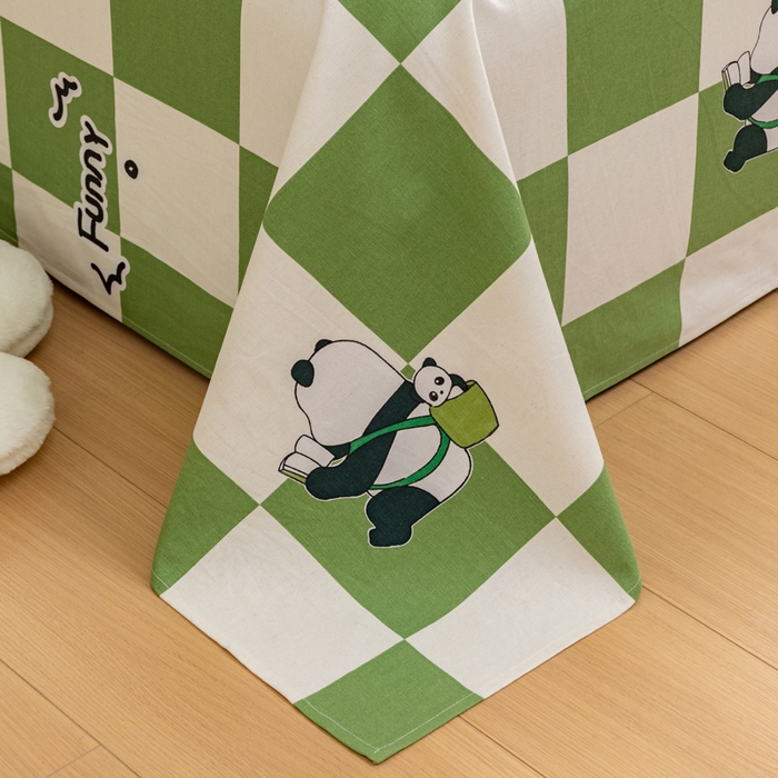 91家纺网 家纺一手货源 找家纺 2025新款老粗布床单老粗布凉席系列-凉席 熊猫宝贝