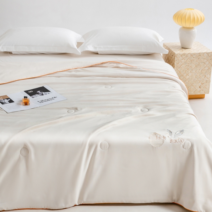 91家纺网 家纺一手货源 找家纺 眠多宝 2025新款奥地利兰精天丝刺绣夏被空调被 米卡