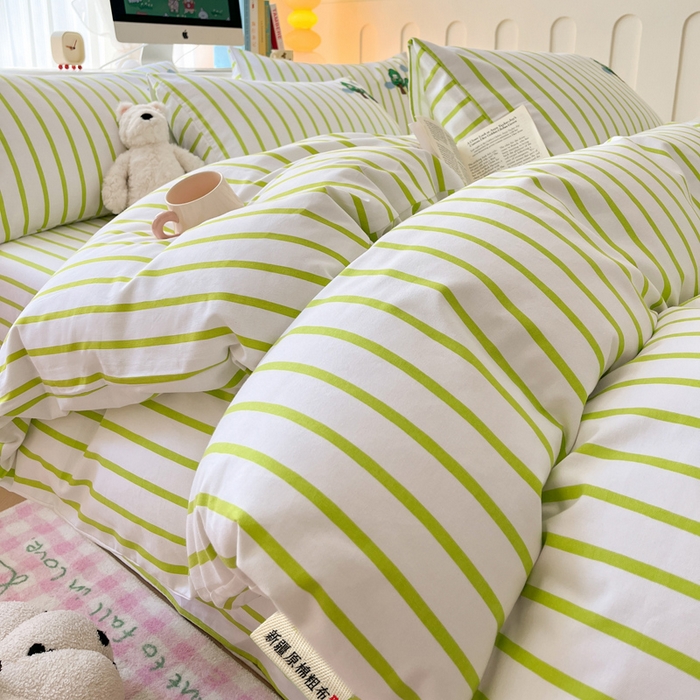 91家纺网 家纺一手货源 找家纺 雅居纺家纺 2025新款全棉老粗布绣花四件套单被套 发财树