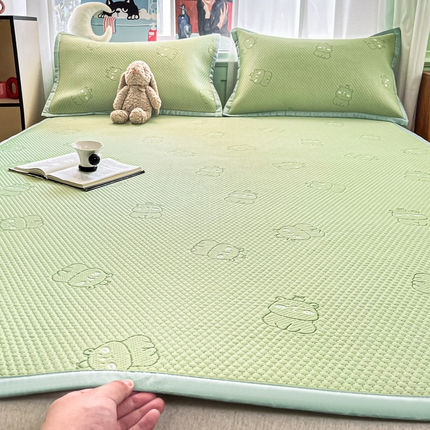 莱米家纺 2025新款冰感凉豆豆凉席 卡皮巴拉—绿