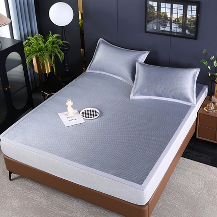 91家纺网 家纺一手货源 找家纺 （总）四川牛皮席 2025新款冰丝冰藤刺绣款凉席