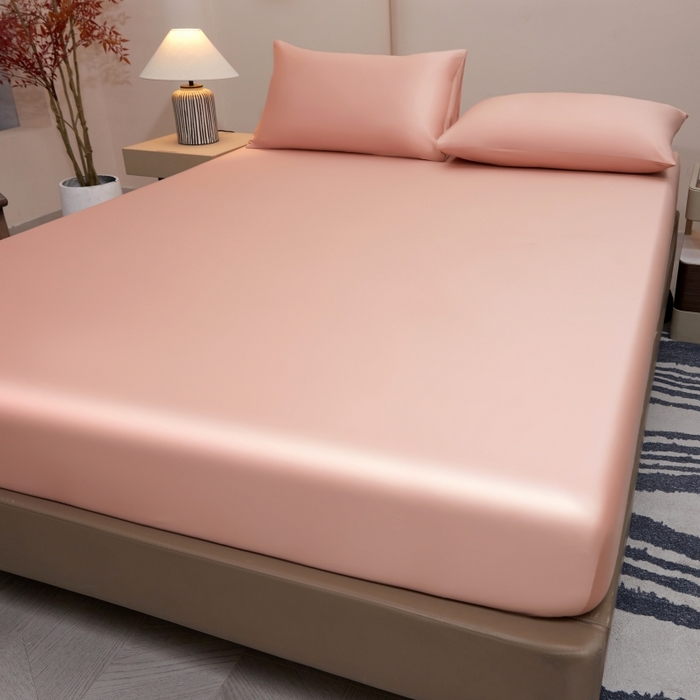 91家纺网 家纺一手货源 找家纺 梵克保罗 2025新款100支50双股全棉单品床笠 50双股-桃子粉