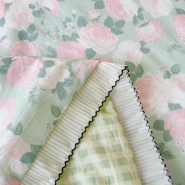 91家纺网 家纺一手货源 找家纺 眠多宝 2025新款亲肤舒适水洗棉花边夏被 知风