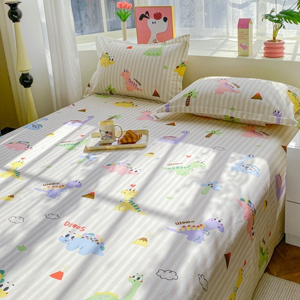 2025新款亲肤舒适全棉印花单床单系列 动漫恐龙