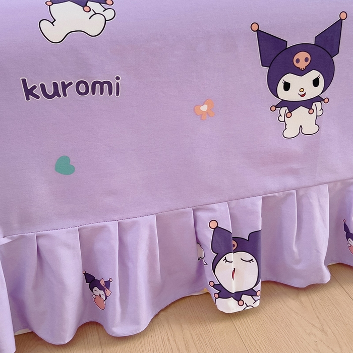 91家纺网 家纺一手货源 找家纺 2025新款全棉花边款床单 库洛米