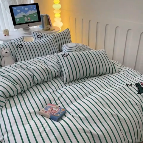 91家纺网 家纺一手货源 找家纺 （总）雅居纺家纺 2025新款全棉老粗布绣花四件套单被套