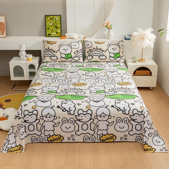 91家纺网 家纺一手货源 找家纺 2025新款老粗布床单老粗布凉席系列-凉席 童梦乐园