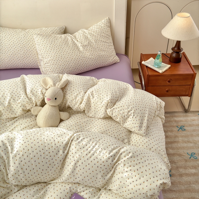 91家纺网 家纺一手货源 找家纺 冕悠家纺 2025新款热款A类高克重针织双层纱四件套系列 （提供买家秀） 繁花协奏