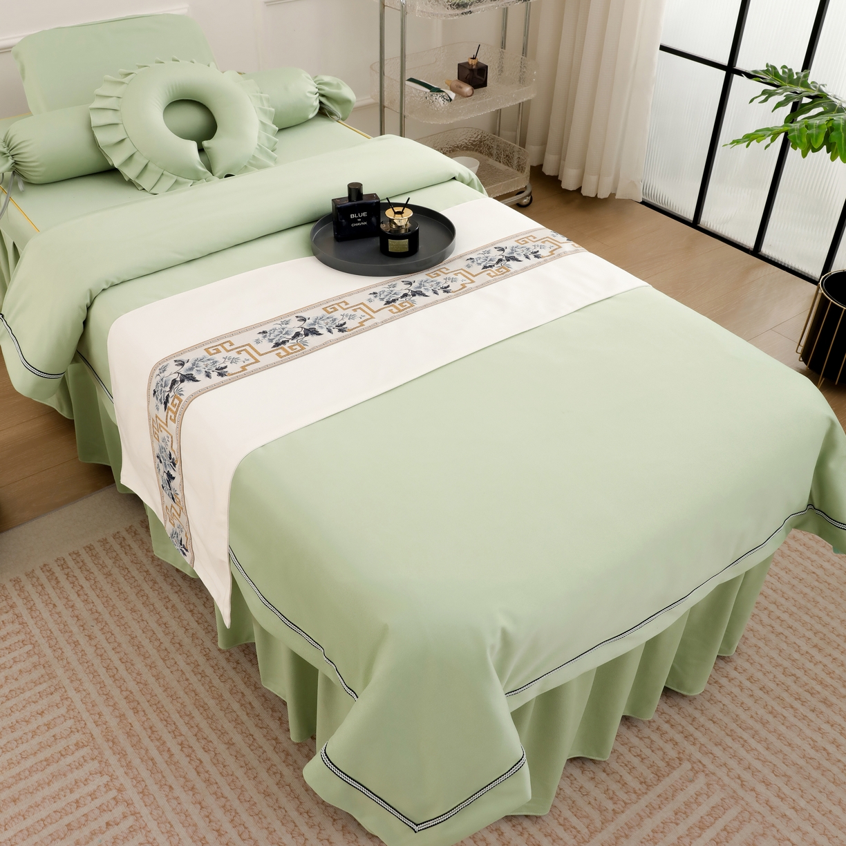 91家纺网 家纺一手货源 找家纺 （总）千姿坊美 容床罩 2025新款永恒美 容床四件套