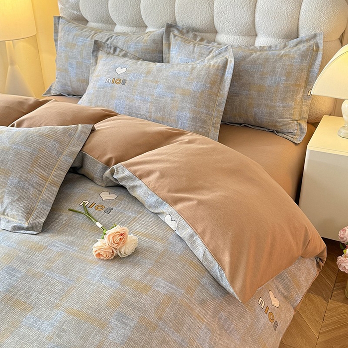 91家纺网 家纺一手货源 找家纺 幸嘉轩 2025新款全棉喷气加厚磨毛单被套 复古