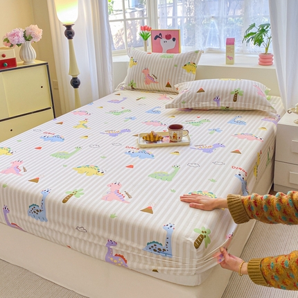 2025新款亲肤舒适全棉印花单床笠系列 动漫恐龙