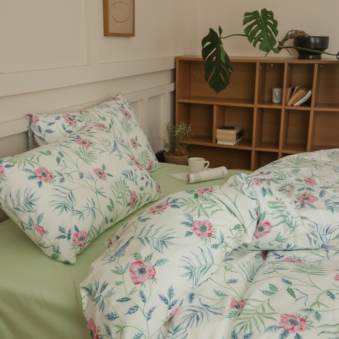 91家纺网 家纺一手货源 找家纺 棉眠 2025新款春夏花间牧歌田园系列四件套 春之晓晓