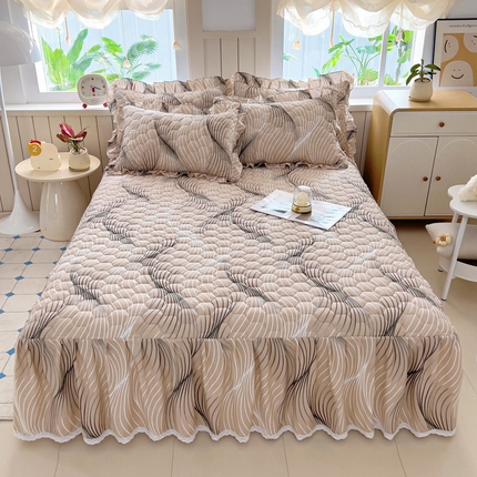 91家纺网 家纺一手货源 找家纺 （总）2025新款全棉夹棉床裙全棉床裙