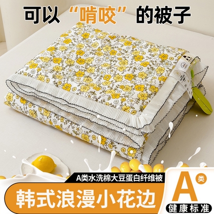 91家纺网 家纺一手货源 找家纺 （总）眠多宝 2025新款亲肤舒适水洗棉花边夏被