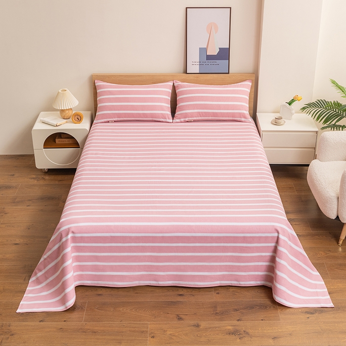 91家纺网 家纺一手货源 找家纺 2025新款老粗布床单老粗布凉席系列-凉席 雅致-粉