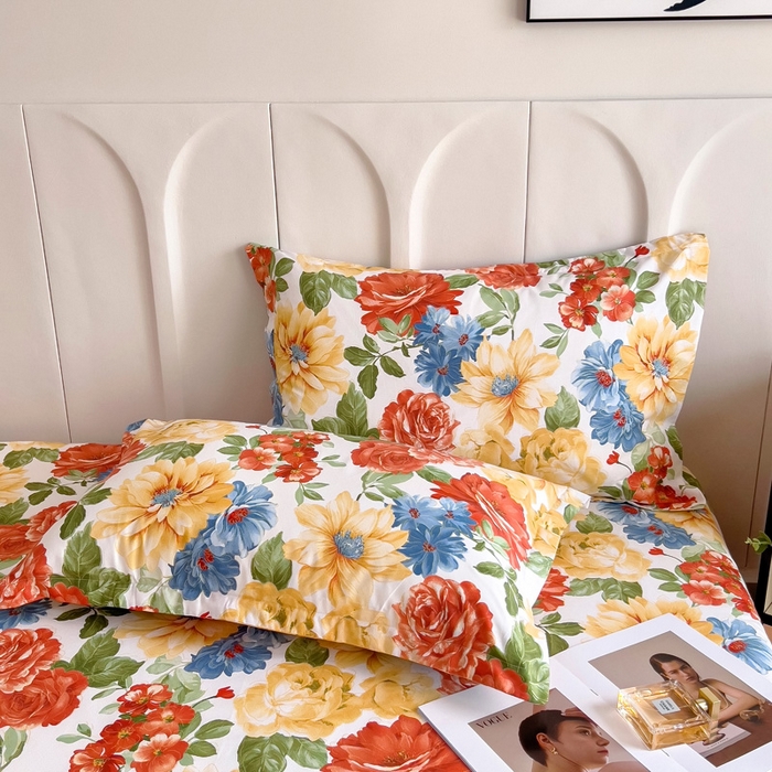 91家纺网 家纺一手货源 找家纺 2025新款全棉花边款床单 锦绣年华