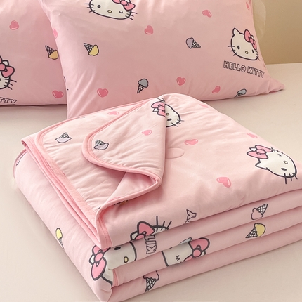 暮思家居 2025新款正版授权三丽鸥A类牛奶针织棉夏被子被芯 针织棉-甜筒KT-粉