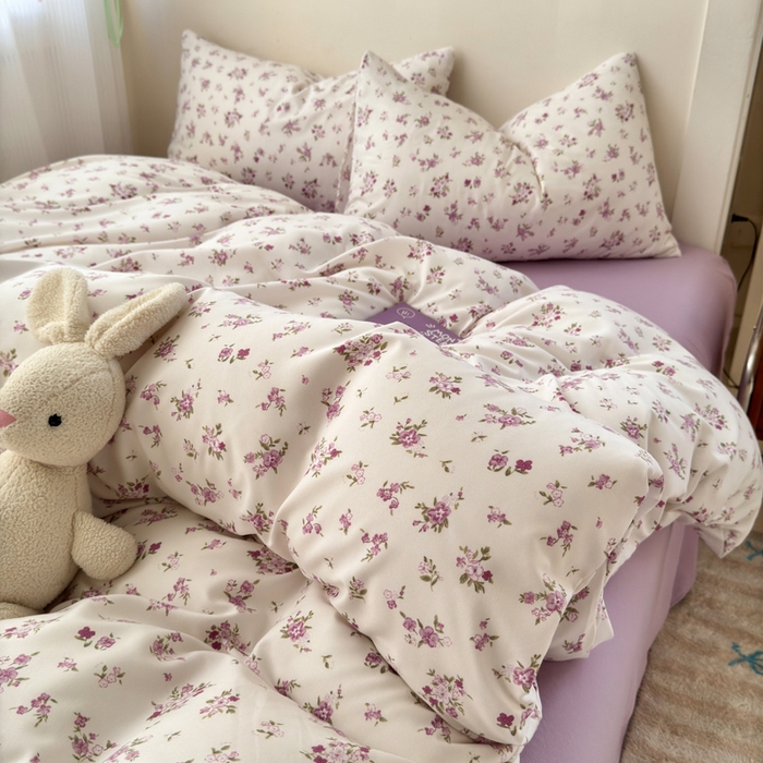 91家纺网 家纺一手货源 找家纺 冕悠家纺 2025新款热款A类高克重针织双层纱四件套系列 （提供买家秀） 十里花田