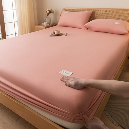 梵克保罗 2025新款亲肤舒适全棉13372喷气床笠 香妃粉