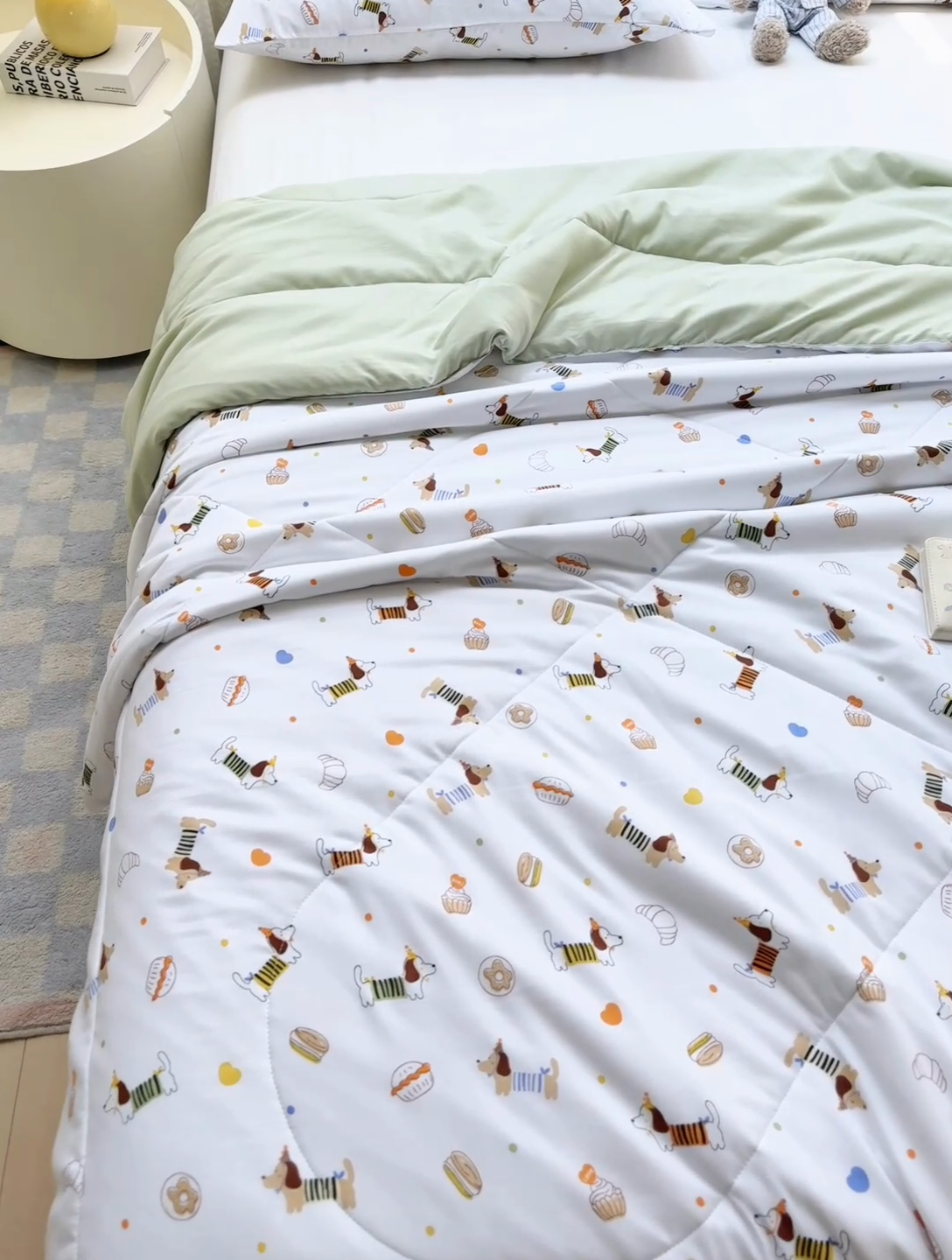 91家纺网 家纺一手货源 找家纺 穆琪 2025新款小花边印花夏被小清新夏凉被 旺旺队-小花边