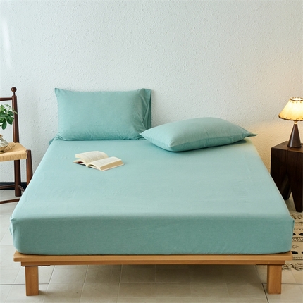 91家纺网 家纺一手货源 找家纺 （总）兰紫橙新款全棉色织全棉纯色水洗棉床笠		 		