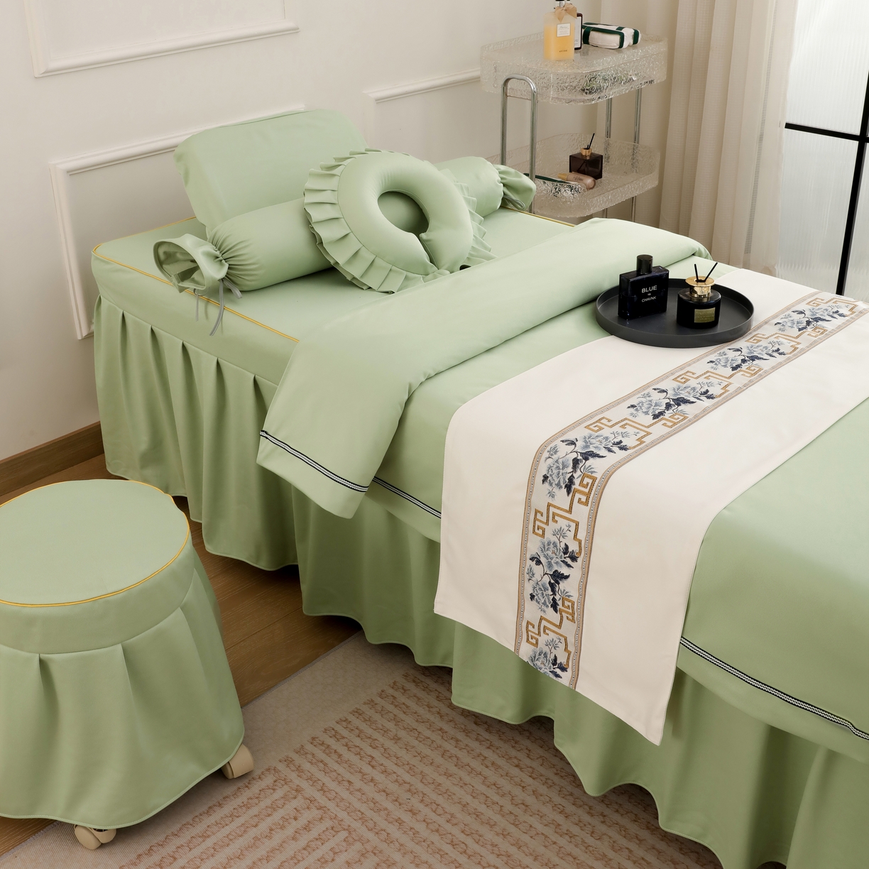 91家纺网 家纺一手货源 找家纺 （总）千姿坊美 容床罩 2025新款永恒美 容床四件套