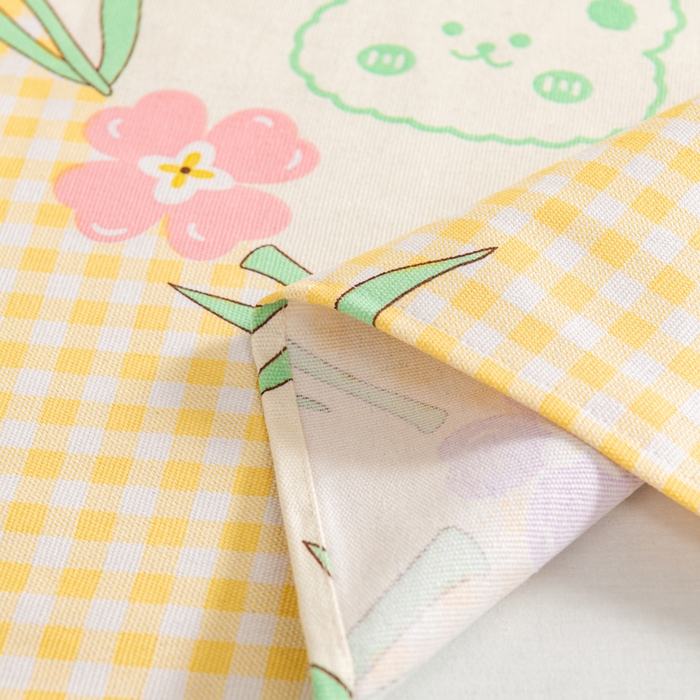 91家纺网 家纺一手货源 找家纺 2025新款老粗布床单老粗布凉席系列-凉席 花园熊