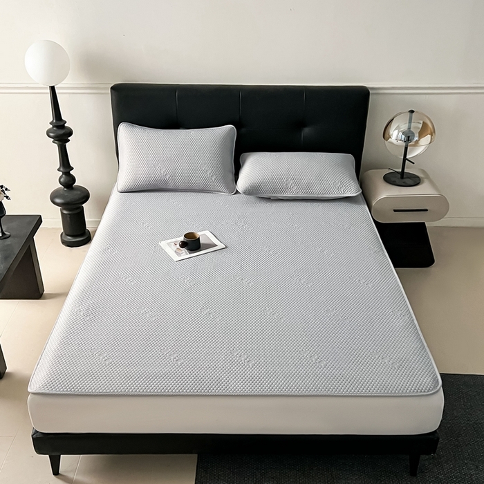 91家纺网 家纺一手货源 找家纺 好艺佳毛毯 2025新款3D凉豆豆凉席凉感软席空调席三件套单件学生宿舍 凉豆豆-高级灰