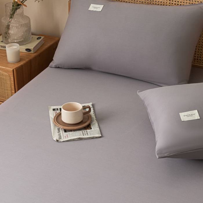 91家纺网 家纺一手货源 找家纺 梵克保罗 2025新款亲肤舒适全棉13372喷气纯色单枕套 灰色