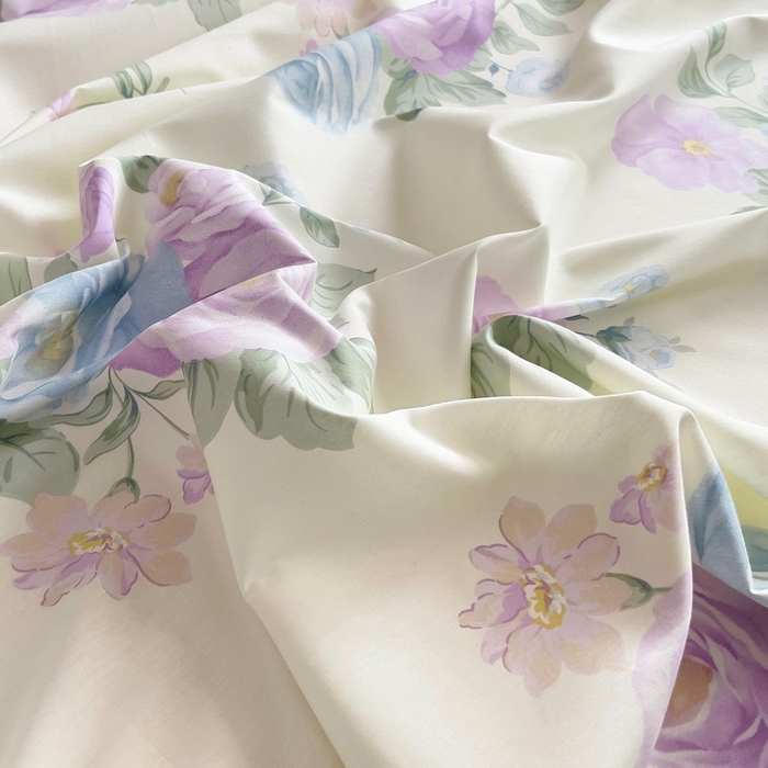 91家纺网 家纺一手货源 找家纺 2025新款全棉花边款床单 假日玫瑰