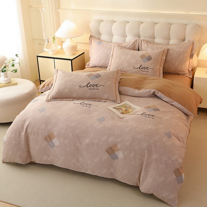 91家纺网 家纺一手货源 找家纺 幸嘉轩 2025新款全棉喷气加厚磨毛单被套 芬德拉-棕