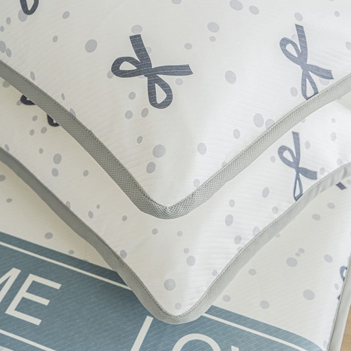 91家纺网 家纺一手货源 找家纺 卢赛尔 2025新款凉感丝提花凉席床笠款 蝴蝶结