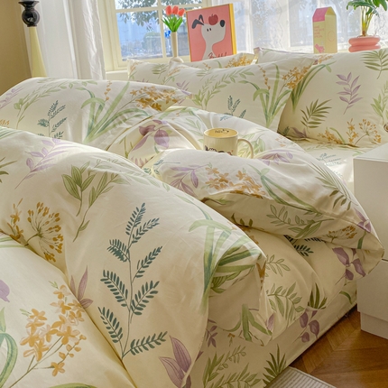 2025新款亲肤舒适全棉印花单被套系列 花草相依