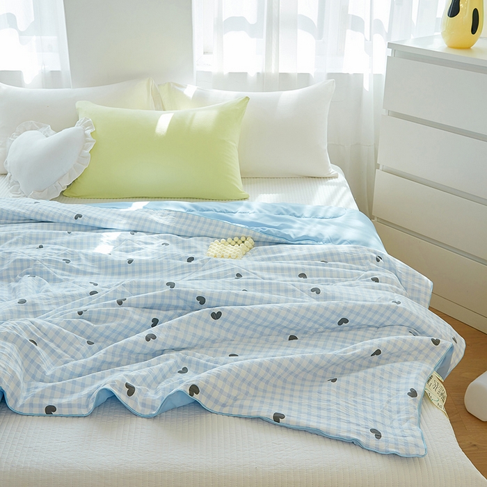 91家纺网 家纺一手货源 找家纺 梦恬佳 2025新款A类水洗皱皱棉夏凉被 小幸运