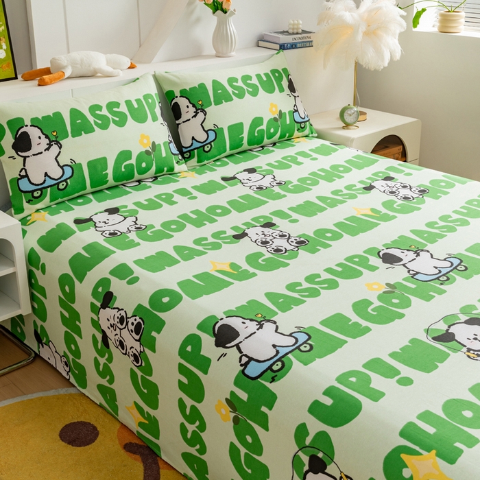 91家纺网 家纺一手货源 找家纺 2025新款老粗布床单老粗布凉席系列-凉席 滑板狗