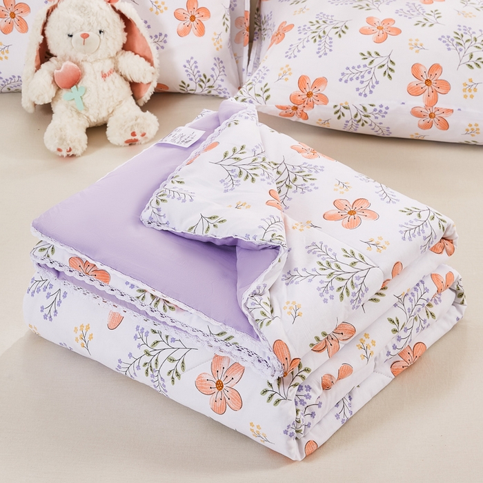 91家纺网 家纺一手货源 找家纺 穆琪 2025新款小花边印花夏被小清新夏凉被 花颜-小花边