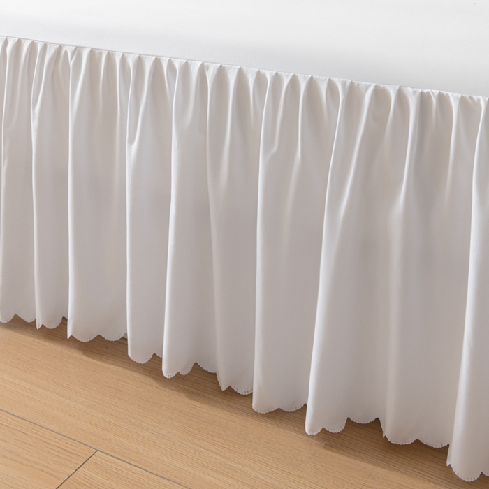 91家纺网 家纺一手货源 找家纺 梵克保罗 2025新款亲肤磨毛舒适柔软纯色Q系列床裙 Q-纯白