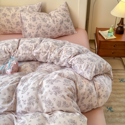 91家纺网 家纺一手货源 找家纺 （总）冕悠家纺 2025新款热款A类高克重针织双层纱四件套系列 （提供买家秀）