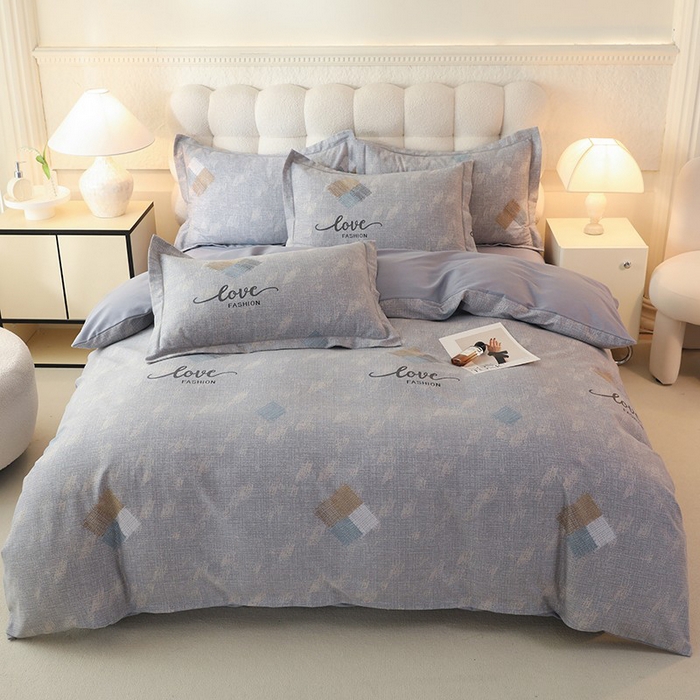 91家纺网 家纺一手货源 找家纺 幸嘉轩 2025新款全棉喷气加厚磨毛单被套 芬德拉-灰