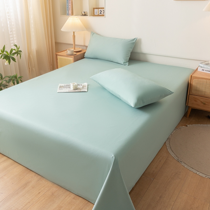 91家纺网 家纺一手货源 找家纺 梵克保罗 2025新款亲肤舒适防水纯色床单 C-墨绿